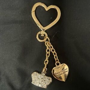 Juicy Couture Gold Heart and Crown Keychain